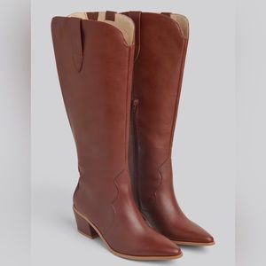 Brown WIDE CALF Fashion to Figure Cowboy Boots, Size 11W